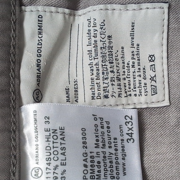 Men's AG The Graduate tailored leg pant 34x32 - Picture 6 of 6